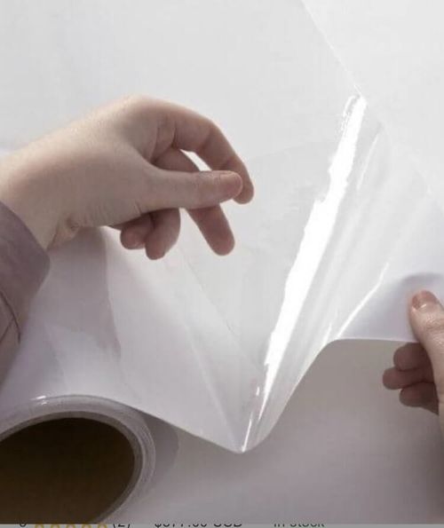 Clear Gloss Transparent Sticky Back Plastic Self Adhesive Vinyl Film Roll Sheet — image 2
