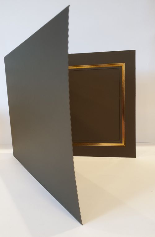 Pack of 10  6"x8" Landscape Photo Mounts.  Slip in Photo Folders. Brown. — image 4