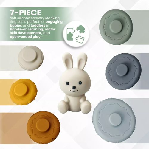 Kyoot Silicone Rabbit Stacker Stacking Rings Toddler Toy Baby 6 Month+ Gift Idea — image 4
