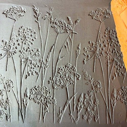 POTT’R 135mm Clay Pottery Texture Roller Flora Wild Carrot repeatable pattern