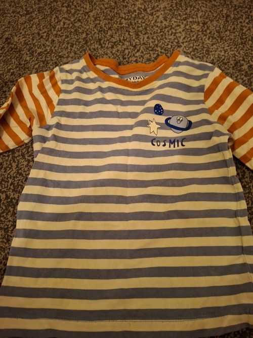ANYDAY John Lewis 2pc Baby Pyjama Set 18-24M Jersey Long Sleeve Stripe Cosmic — image 2