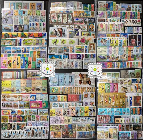 Worldwide Stamp Collection Mint - 35 Full Sets from 35 Different Countries &Gift — image 1