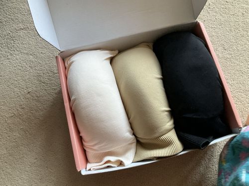 HOFISH Nursing Bras 3-Pack Set Size L Black Beige pink — image 7