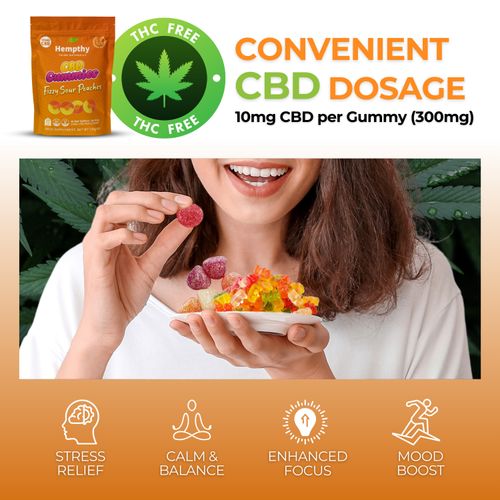 CBD Gummies Edibles - Peach Rings - 300mg - 30 Pack — image 3