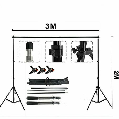 Photography Studio Heavy Duty Backdrop Stand Screen Background Support Kit+Case — image 1