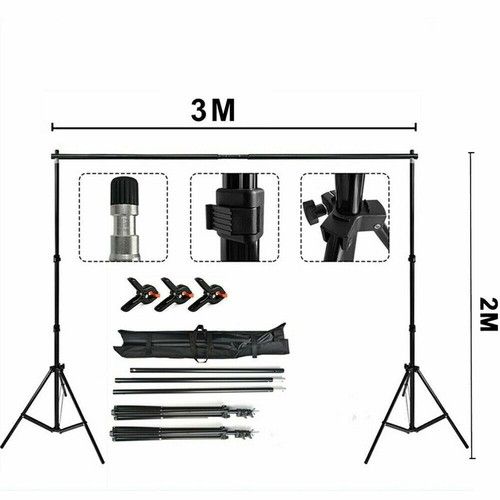 Photography Studio Heavy Duty Backdrop Stand Screen Background Support Kit+Case