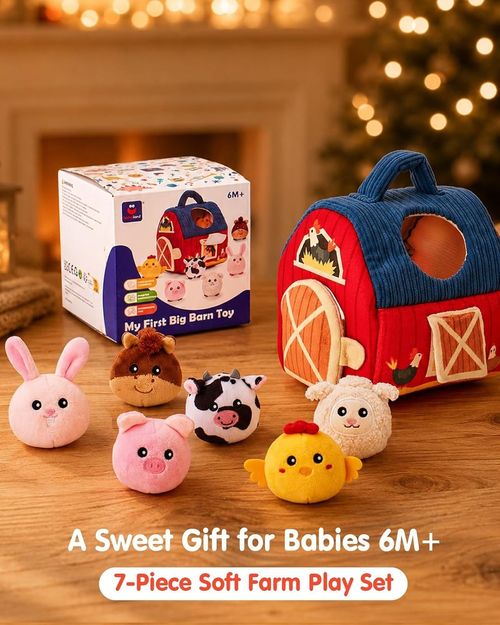 Montessori Farm Animals Barn Toy Set for Babies 6-12  - Sensory Playtime — image 4