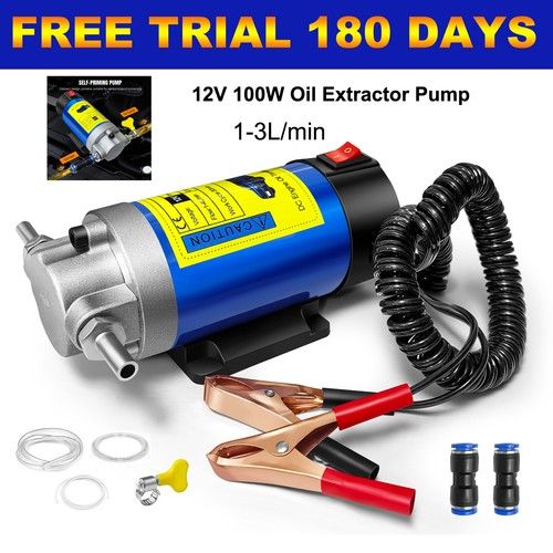 12V 100W Electric Car Oil Extractor Pump For Transfer Fluid Engine Vacuum + Hose
