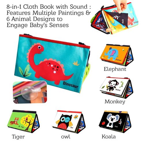 8in1 Multiple Paintings Baby Mirror Toy Soft Teethers Sensory Portable Washable — image 4