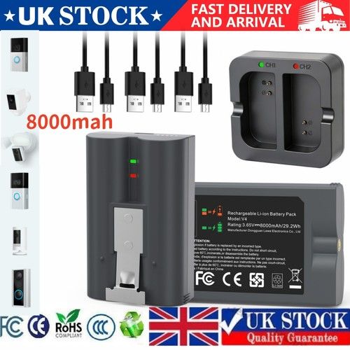 2x Ring Doorbell Battery for Ring Video Doorbell 2/3/4 Quick Release Power