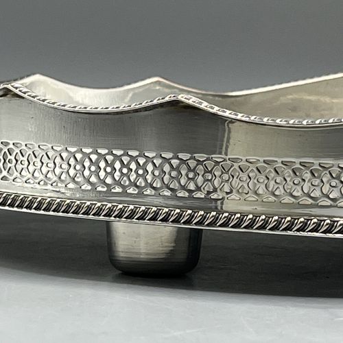 Antique Silver Plated Gallery Serving Tray Cocktail Drinks Tea Handles Feet Vtg — image 7