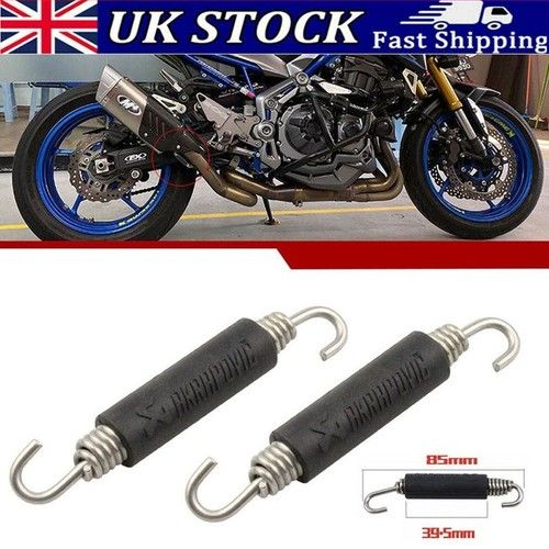 2x 85mm Motorcycle Exhaust Pipe Springs Hook For Muffler Connector Pipe Spring