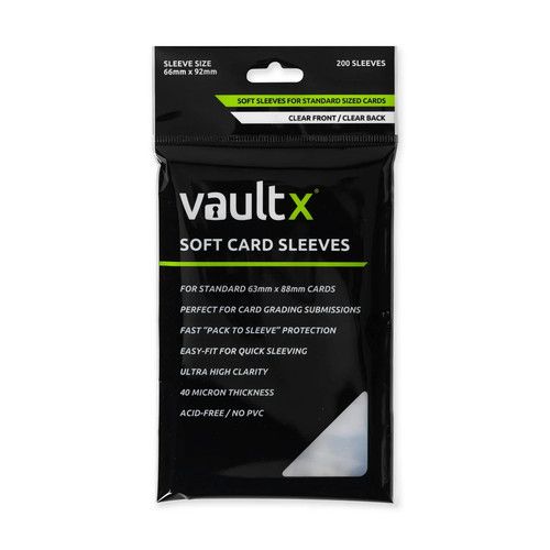Vault X Soft Card Sleeves 200 Pack Clear 66x92mm Pokemon TCG Sports Cards