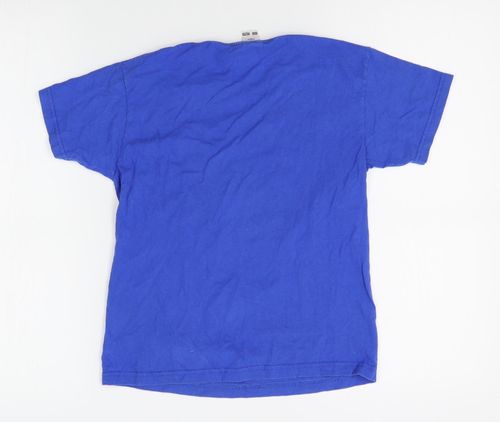 Boys UK Size 7-8 Years Fruit of the Loom Blue Basic T-Shirt — image 2