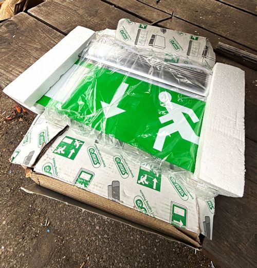 Selectric Green Emergency Exit Sign Running Man with Arrow Running Emergency