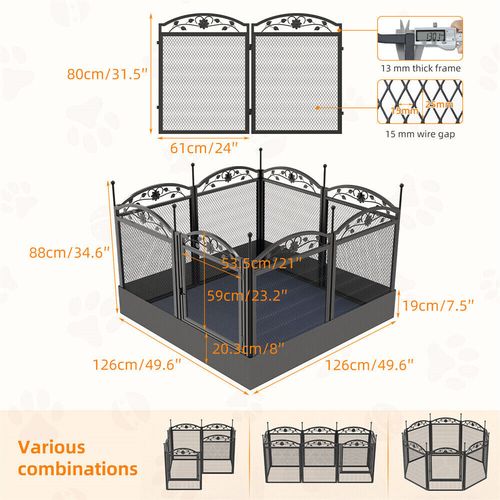 Rustproof Large Metal Dog Playpen Panels Pet Dog Fence Exercise RV Camping Yard — image 9