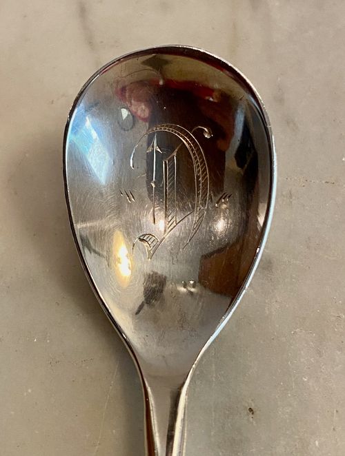 Sterling Silver Victorian Cutwork Mustard Pot Cranberry Liner w/Sterling Spoon — image 5