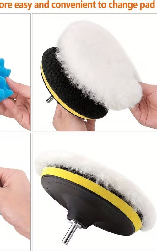 5pcs Wool Buffing Pads 7" 180mm Polishing Pad Polishing Buffing  Hook and Loop — image 4