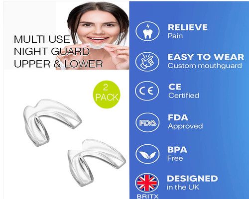 Gum Shield Dental Clear Gel Mouth Guard Night Teeth Grinding - 2 pcs/Pack