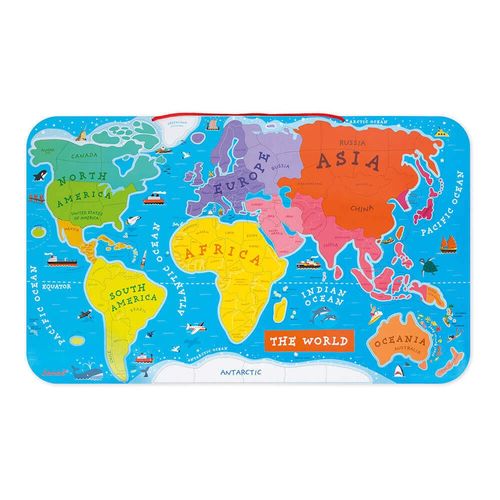 Janod Magnetic World Puzzle 92 Pieces Educational Map Kids 7-10 NEW — image 3