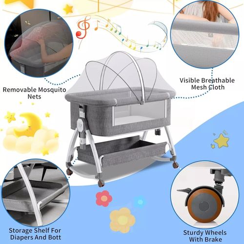 3 in 1 Baby Bedside Crib Sleeper Bassinet Safe Co Sleeping Storage Easy install — image 3