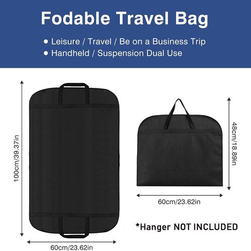 2 Travel Garment Carrier Bag Suit Coat Clothes Dress Cover Protector Storage Bag — image 4