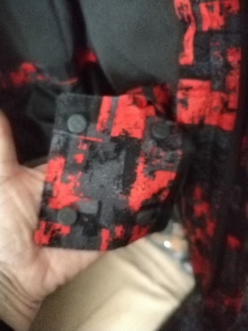Mountain Warehouse Snow Men's Hooded Zip Ski Jacket Red/Black Abstract S — image 4