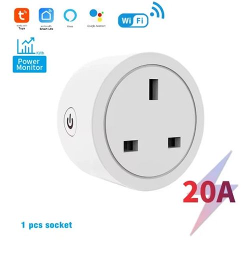 Tuya Smart WiFi UK Plug Alexa Voice Control, Energy Monitoring & Timer Function