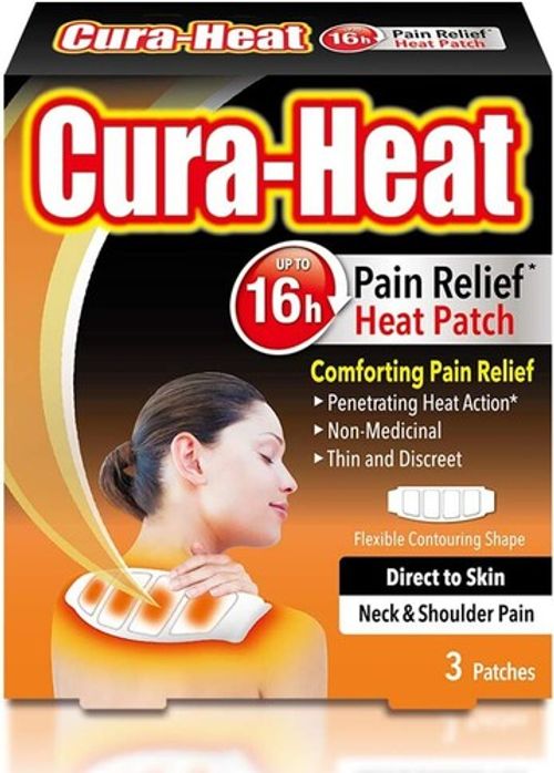 Cura Heat Patches For Neck Back Shoulder Pain - Period Pain Relief Heat Pads