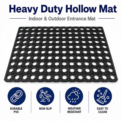 Hollow Mat Heavy Duty Rubber Floor Mat Non Slip Drainage Mat Indoor Outdoor Mat — image 2