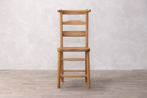 SOLID OAK CHAPEL CHAIR HORIZONTAL SLAT RUSTIC FARMHOUSE DINING CHAIR — image 2