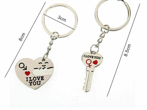 Romantic Gift For Her Him I Love You Keyring Heart Key Lover Couple Key Ring UK — image 4
