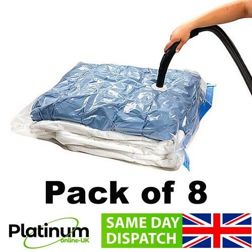 STRONG VACUUM STORAGE BAG SPACE SAVINGS SPACE SAVER BAGS VACUM BAG VACCUM 8PCS