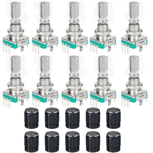 10Pcs EC11 rotary encoder,360 Degree Rotary Encoder Code Switch Push Button EC11 — image 1