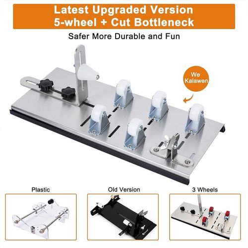 Glass Bottle Cutter Kit Adjustable Sizes 5 Wheels Round Glassbottle Cutting Tool — image 3