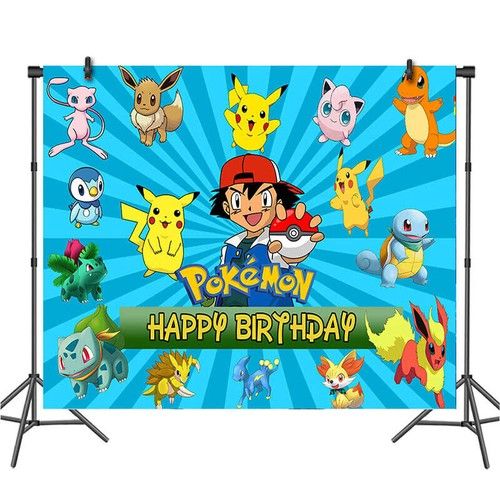 P0kem0n  Birthday Party Photography Background Backdrop Studio Decor Gift