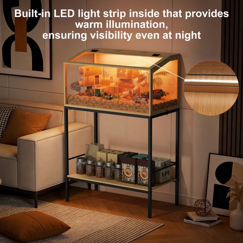 Hamster Cage Chewproof Tempered Glass Panel Habitats Openable Top Storage Shelf — image 12