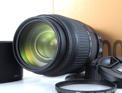 Nikon AF-S NIKKOR 55-300mm F/4.5-5.6 G ED VR Lens With Hood Filter From Japan