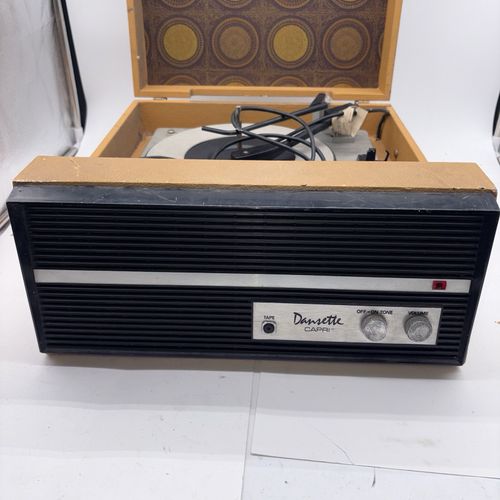 Dansette Capri Vintage Valve Record Player Turntable Brown Case 240V Untested — image 2