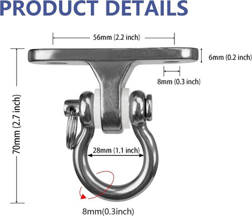 Set of 2 Stainless Steel Heavy Duty Swing Hangers for Hanging Chair — image 4