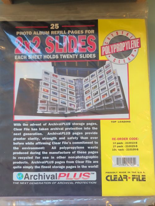 Clear File Archival 2x2 Slides Archival Filing Sheets Film Transparencies Slide — image 1