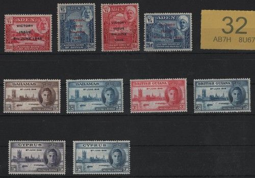 5 FULL SETS 1946 Victory omnibus collection UNMOUNTED MINT 10 stamps in total
