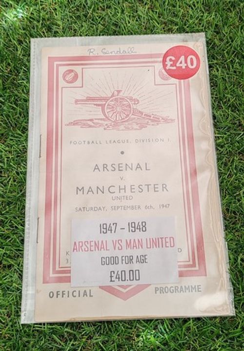 Arsenal Vs Manchester United Football Programme Good 1947/48 Div One