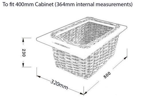 Wicker Basket Pull out Drawer With Handle For Kitchen Cabinet With Beech Runners