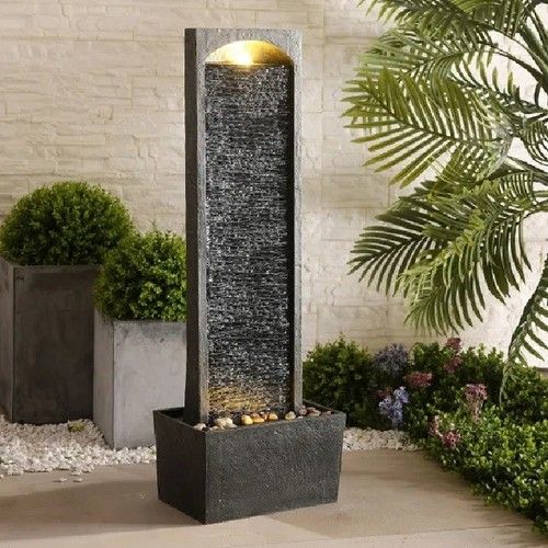 Mains Powered Water Feature LED Large Fountain Outdoor Garden Fountain Decore