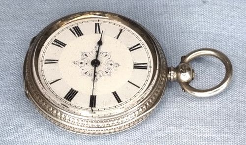 antique small Hallmarked silver pocket watch London 1880 lovely condition