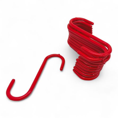 Pack of 10 Red PVC Coated Heavy Duty S Hooks – 12cm Hanging Hooks — image 3