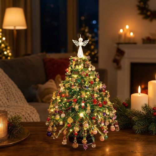 DIY Beaded Christmas Tree Kit, Handmade Crystal Bead Halloween Tree Making Kit — image 1