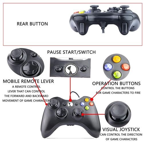 *BOXED* BLACK BRAND NEW USB WIRED CONTROLLER FOR XBOX 360 PC WINDOWS UK SELLER — image 9