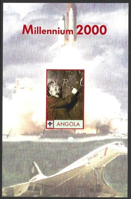 Angola, Albert Einstein, Millennium 2000, Concorde, MNH Imperf M/S Sheet #M2839